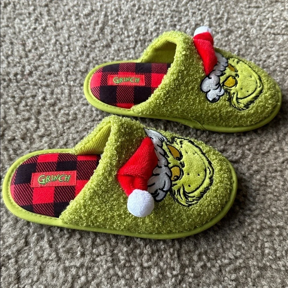 Grinch Kids Slippers - Green and Red